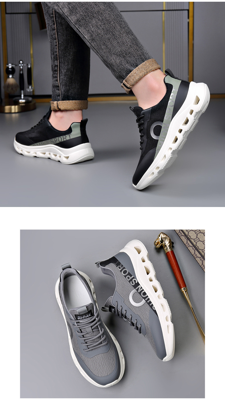 Men's Breathable Mesh Casual Shoes With Thick Sole For Men_voghion.com