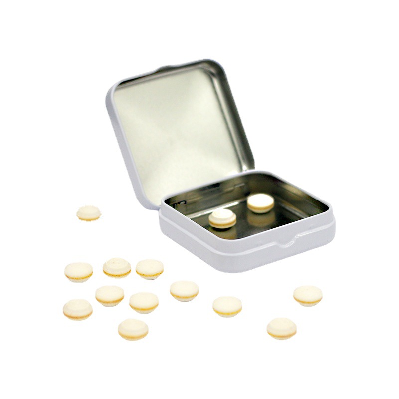 En stock pequeño caramelo de menta caja de hierro embalaje de almacenamiento de joyería caja ciega medicina portátil partículas de metal de impresión en color cuadrado image 6
