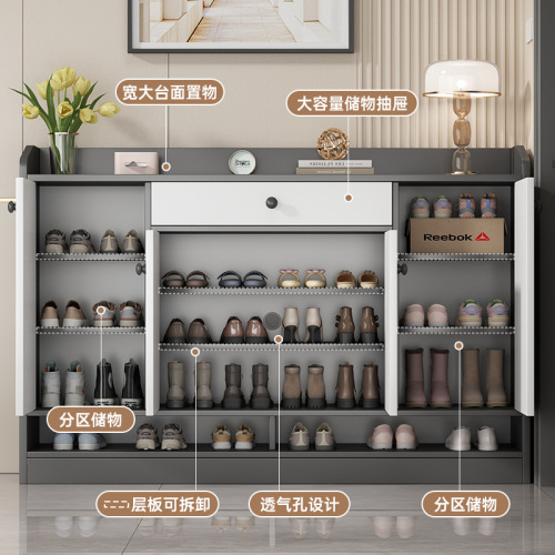 Shoe cabinet door household large capacity entrance hall cabinet integrated entry wall storage storage cabinet corridor outside shoe rack cabinet 