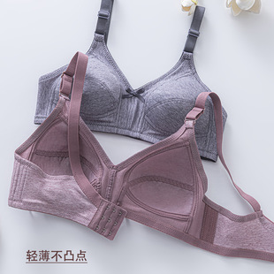 Cross-Border Plus Size Underwear for Mothers, Middle-Aged and Elderly Women, Wireless Bra, Colorful Cotton, Thin, Comfortable, Push-Up, Large Size