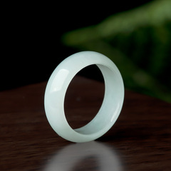 Natural Myanmar A-Jadeite Jade Ring for Men and Women, Matching Pair Ice Jadeite Finger Ring, Hand Accessory, Four Meetings Jade Ware Wholesale