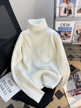 白色高领毛衣女春夏加厚内搭2025新款感春夏针织衫打底衫