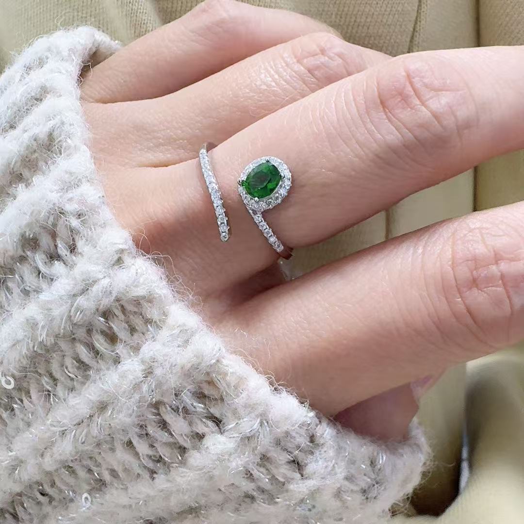 All Seasons Season 1 Piece 925 Sterling Silver Sapphire Geometric Gem September Birthstone Sapphire Zircon Open Rings Rings