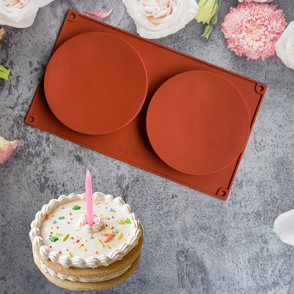 Silicone 2 discos 250 molde de pastel helado gelatina pudín jabón molde de pastel mousse