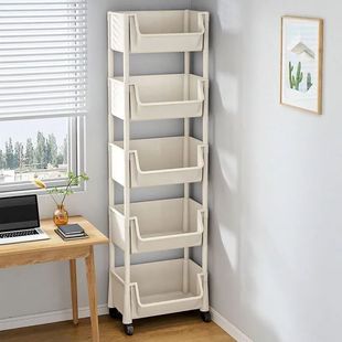 Multi-layer Floor Household Bathroom Movable Children's Toy Storage Rack with Wheeled Snack Bookshelf Storage Rack Trolley