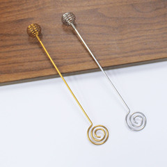 Factory supply creative 304 honey stirrer stainless steel coffee spoon, powdered milk stirrer honey stir bar