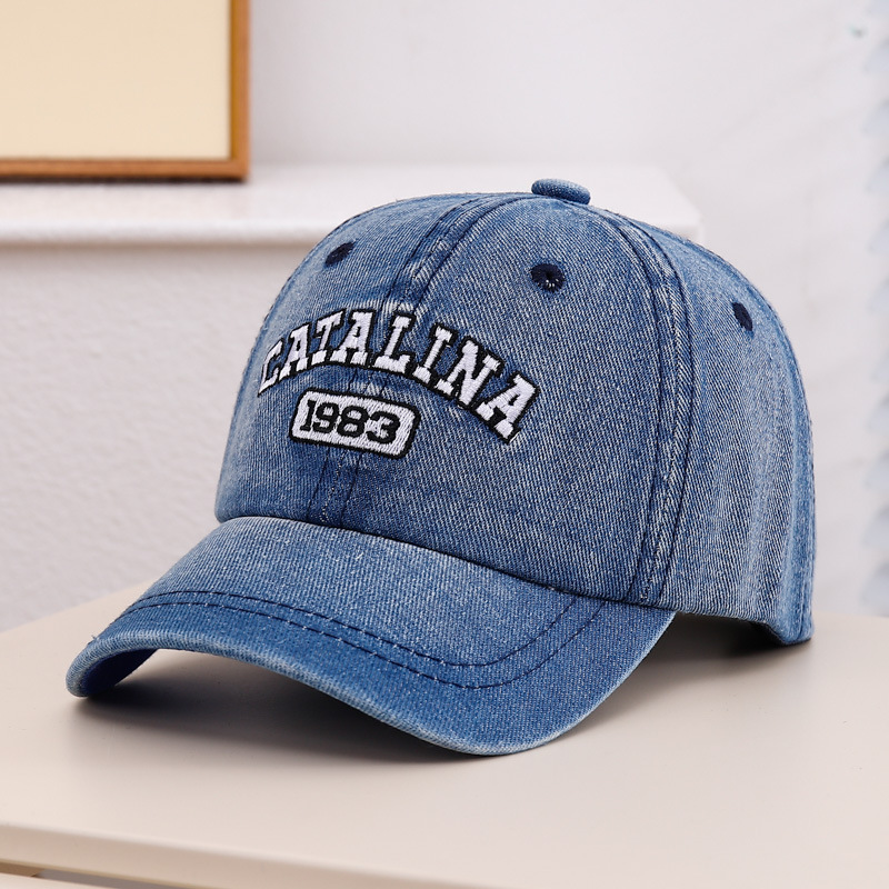 Sombreros infantiles de moda lavados primavera y verano bordados para niños y niñas tendencia coreana versátil sombrero de béisbol nuevo sombrero