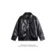 Wukong Trendy Brand Solid Color Motorcycle Jacket for Men and Women American Street Loose All-match PU Leather Maillard Jacket