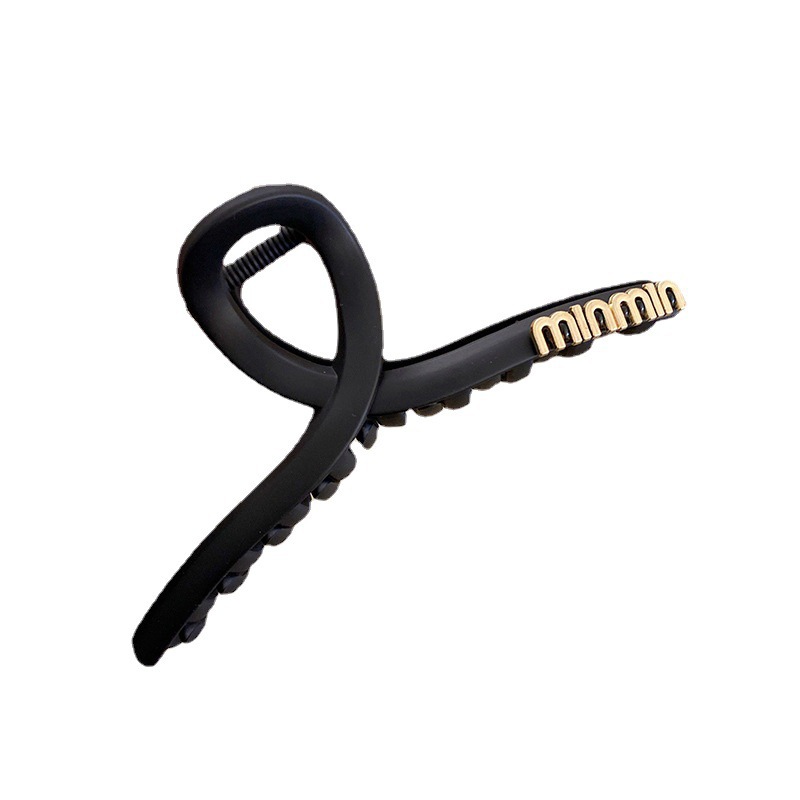 黒い髪のクリップの大きいサイズのシンプルなアルファベットのminヘアピンの女性の高級感の後頭部の髪のサメのクリップの頭飾り1