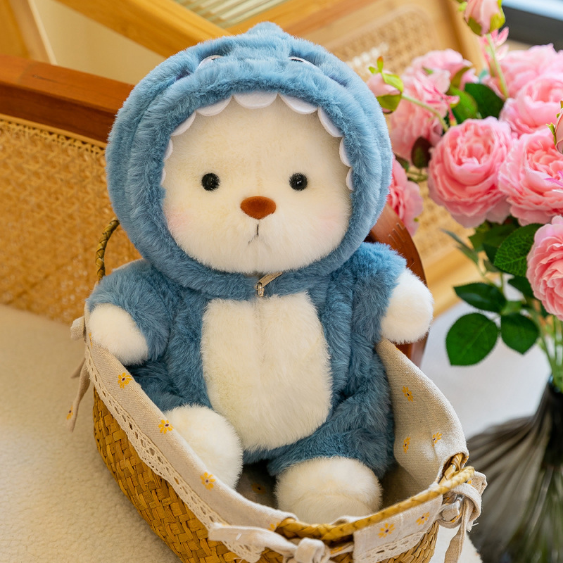 Muñeco de peluche oso transformable articulado, juguete kawaii de máquina atrapapremios, diseño de dinosaurio adorable