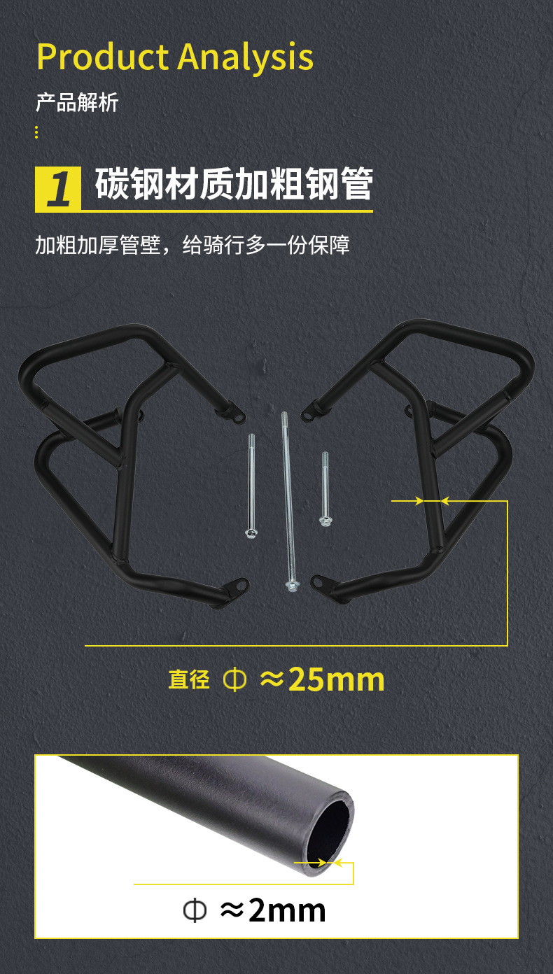 Suitable for Honda Cm300 Guard Bar Cl300 Bumper Folding Backrest Rear Rack Accessories Quick-Release Side Bag Modification