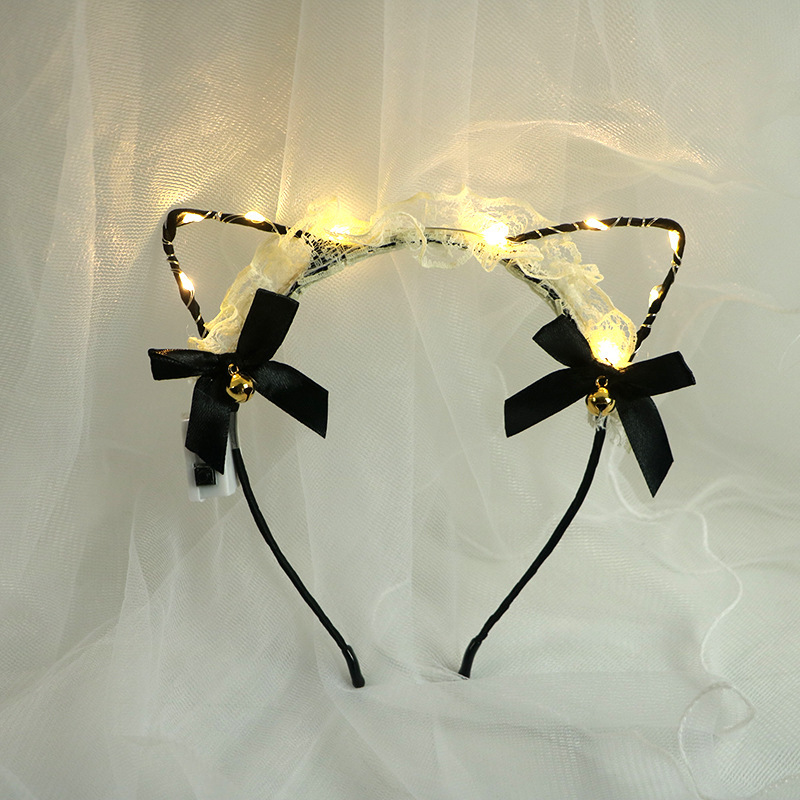 Brillante zorro orejas cinturón de cabello lámpara ángel cinturón de cabello super inmortal cinturón de cabello red rojo lindo gato orejas tocado plumas conejo