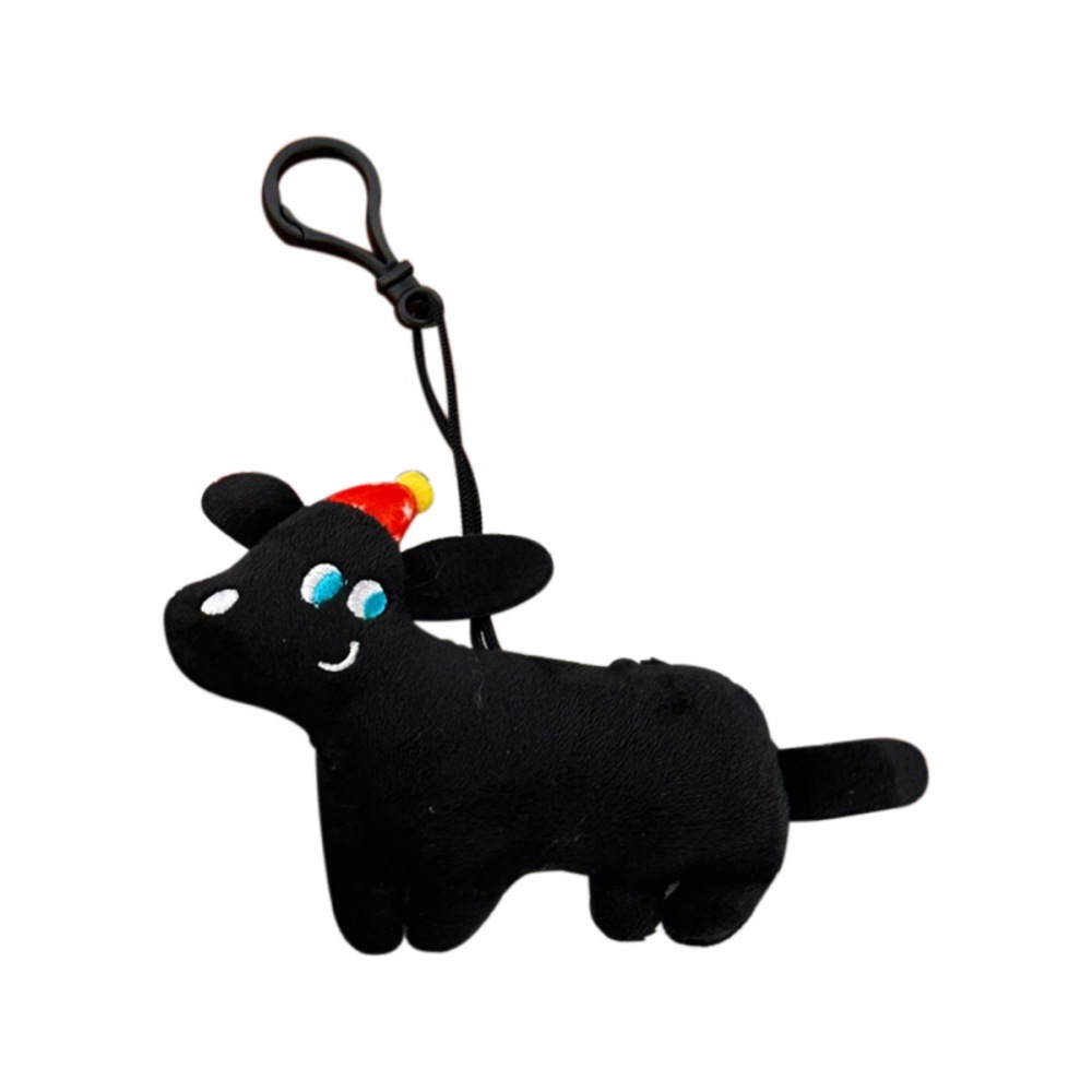 Nuevo extraño perro negro adorable creativo feo peluche llavero muñeca estudiante pareja mochila colgante