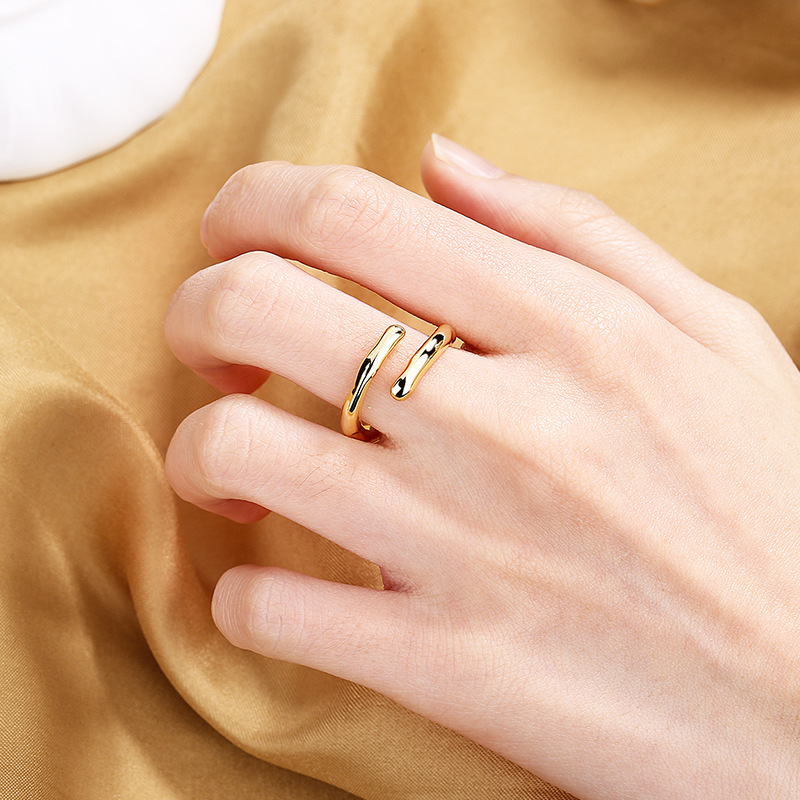 Solid Color Pattern Women'S Gender 1 Piece Fashion Solid Color Copper Plating Open Ring