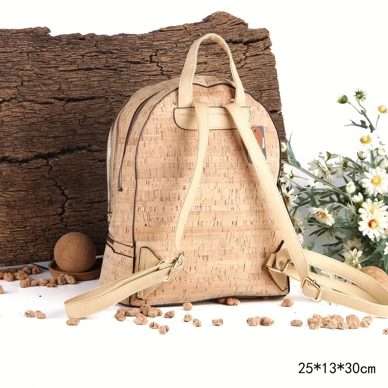 2024 New Woodgrain Environmental Protection Print Art Foldable Storage Zipper Backpack_voghion.com