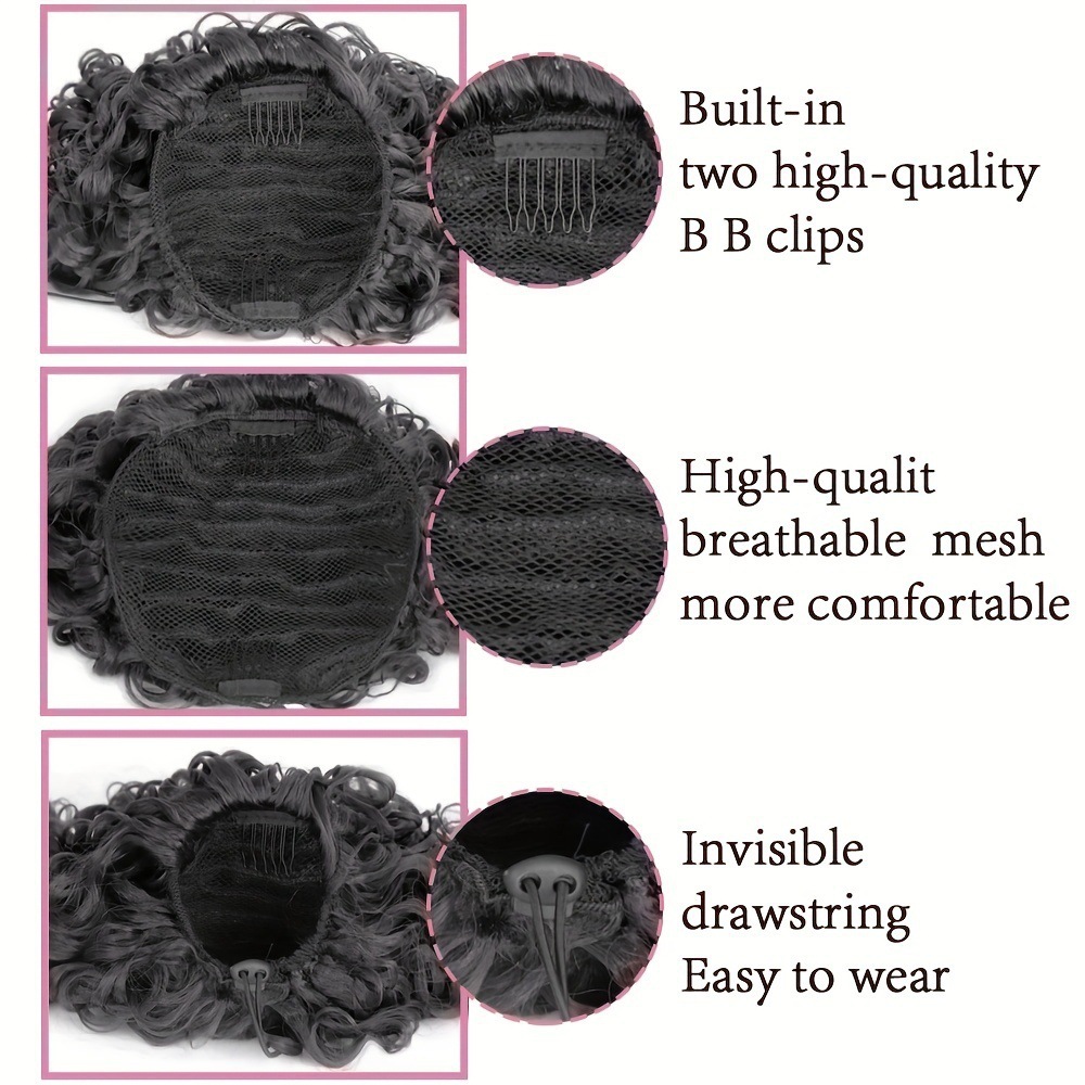 Peruca elástica cola de caballo primavera bobina cuerda de dibujo africana cola de caballo esponjosa seda de alta temperatura cabello de caballo