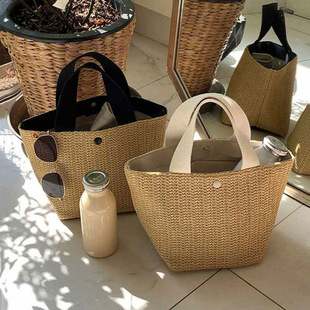 2022 New Internet Celebration Seaside Summer Beach Vacation All-match Woven Bag Vintage Handbag Straw Woven Bag Women's Bag