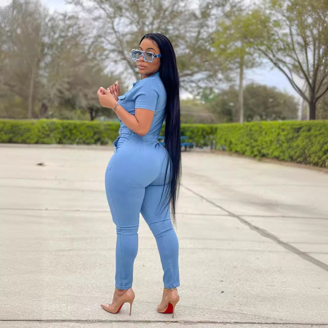 Women's Clothing casual fashion denim women's modified jumpsuit_voghion.com