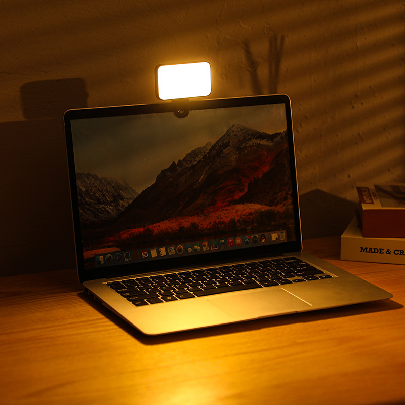 Luz de relleno de bolsillo de la pierna de belleza de escritorio con traje de micrófono Luz de conferencia SLR Fotografía de mano con micrófono