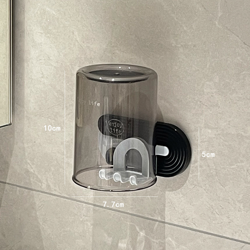 電動歯ブラシうがいカップ棚穴なし壁掛けトイレ浴室歯磨き粉歯ブラシカップ収納棚|undefined