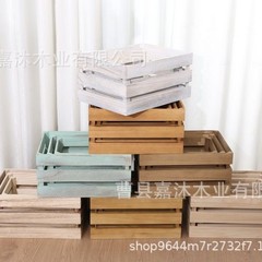レトロな木製収納ボックス、書籍、雑貨、おもちゃの収納、収納コレクション、梱包箱、ディスプレイ装飾収納バスケット
