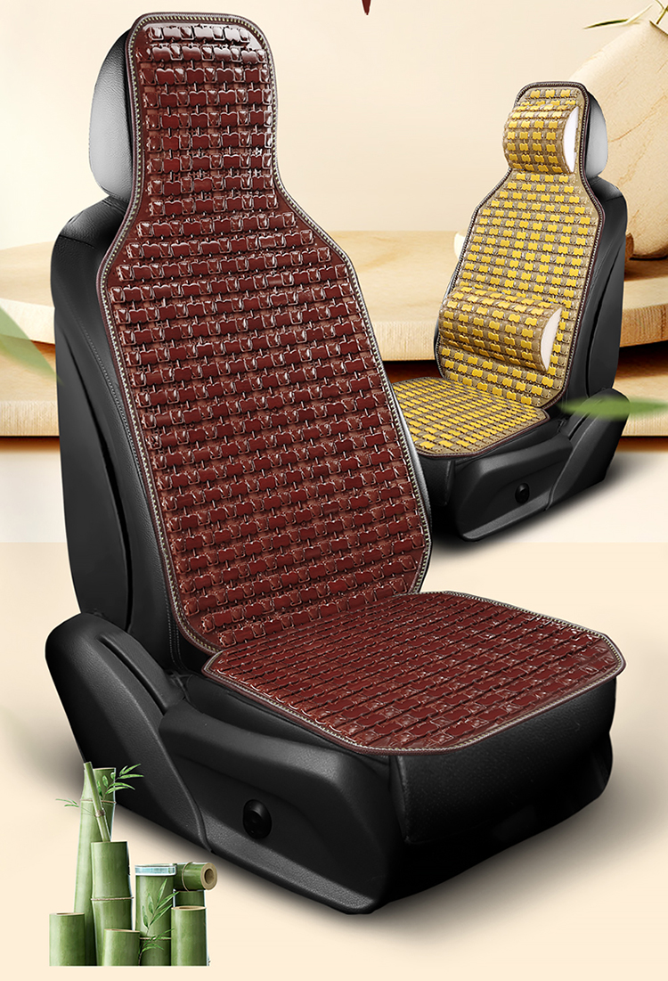 2026 New Summer Bamboo Car Seat Cushion Set, Suitable for All Seasons, Ventilated and Breathable Massage Lumbar Cushion for Trucks, Multi-Piece Set
