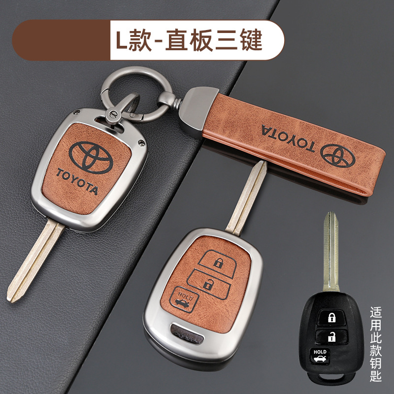 [toyota l model straight 3-button-coffee brown] shell + ring crescent buckle