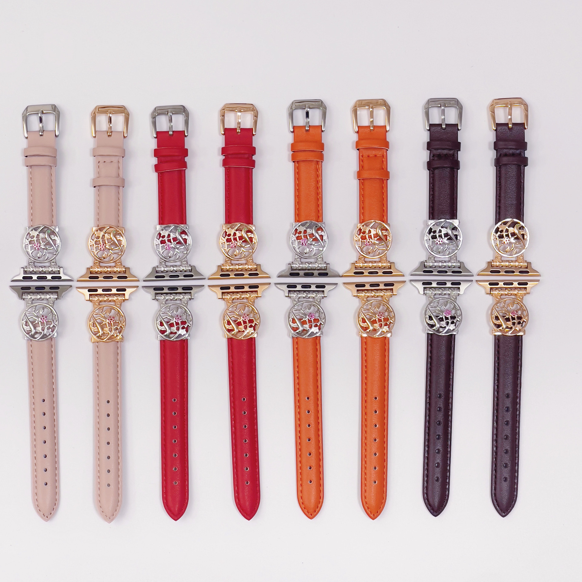 The first home is suitable for iwatch678S9\S8 representative leather horse buckle fashion smart strap