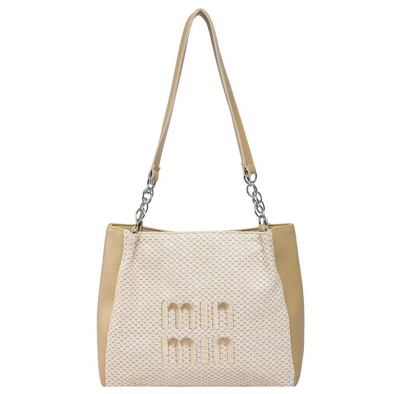 Bolso de gran capacidad retro para mujeres 2025 nueva moda letras extranjeras bolso de hombro de color para trabajar bolso de viaje