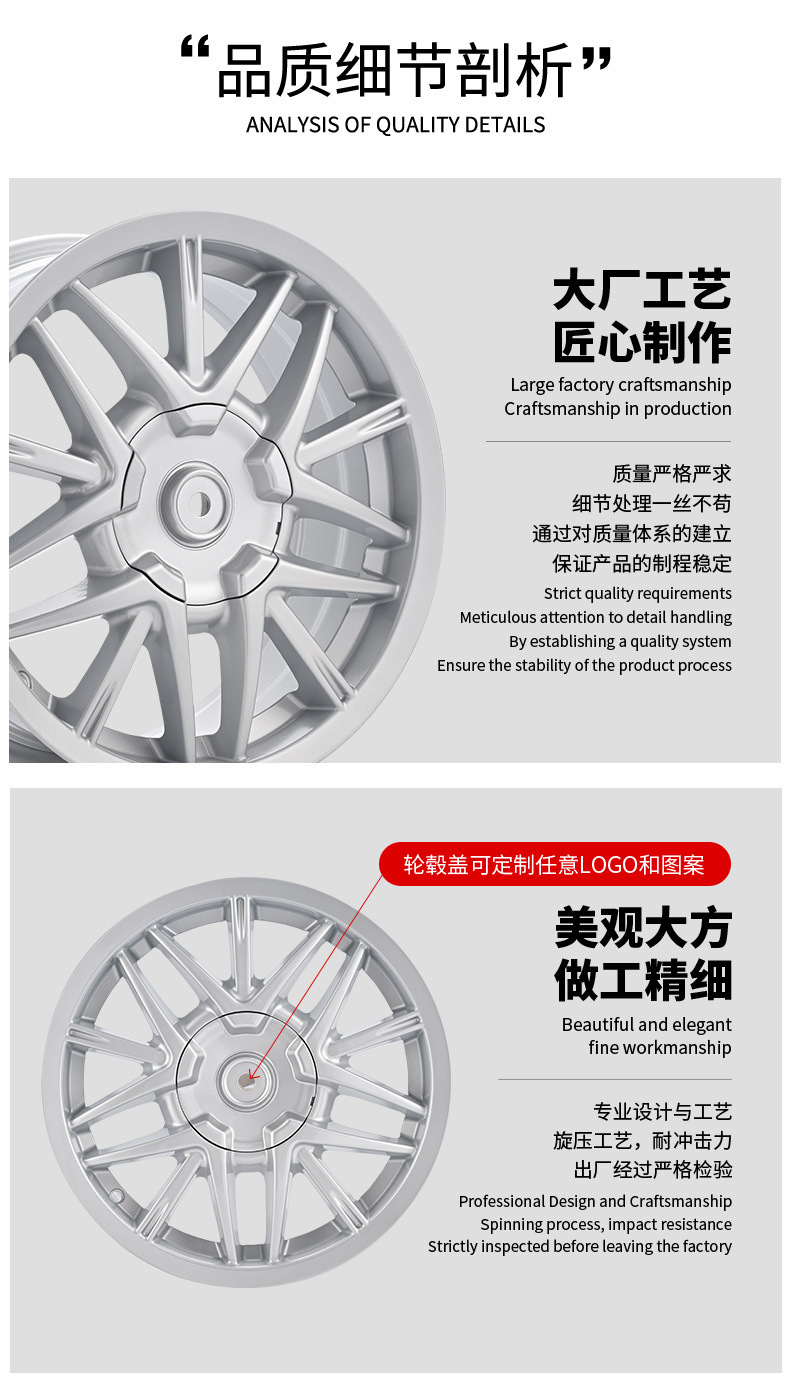 Suitable for Peugeot 308/Ford/Citroën Car Parts Aluminum Alloy 15inch Forged Wheels with Silver Finish