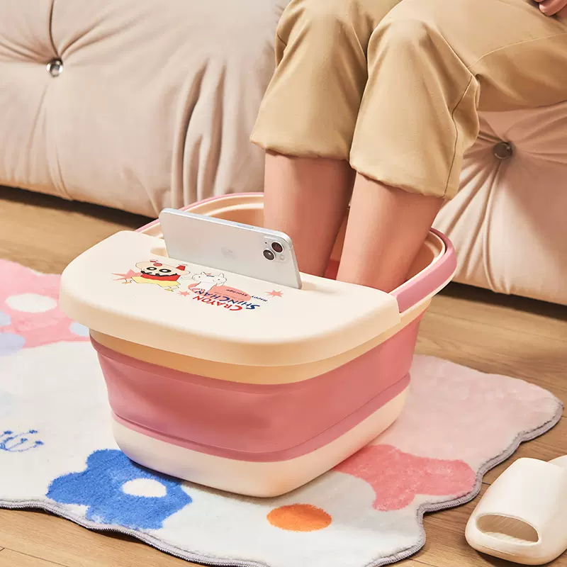 蜡笔小新泡脚桶折叠便携家用加厚洗脚盆冬天泡脚足浴按摩泡脚桶
