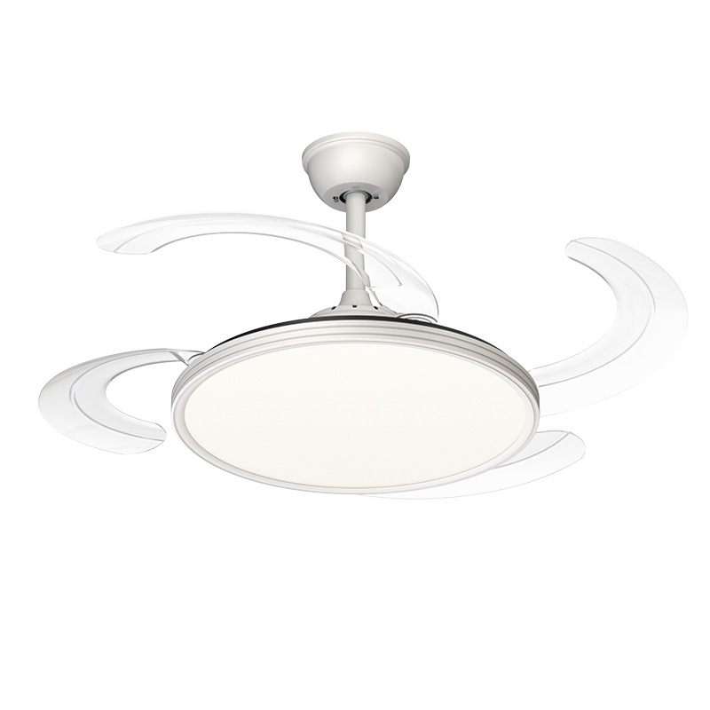 Luz de ventilador invisible ultra delgada 2026 nueva sala de estar comedor dormitorio lámpara silenciosa en un ventilador de techo lámpara moderna y simple