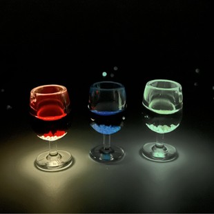 DIY Luminous Artificial Mini Creative Tall Red Wine Glass Ornaments Car Ornaments Keychain Decoration Materials
