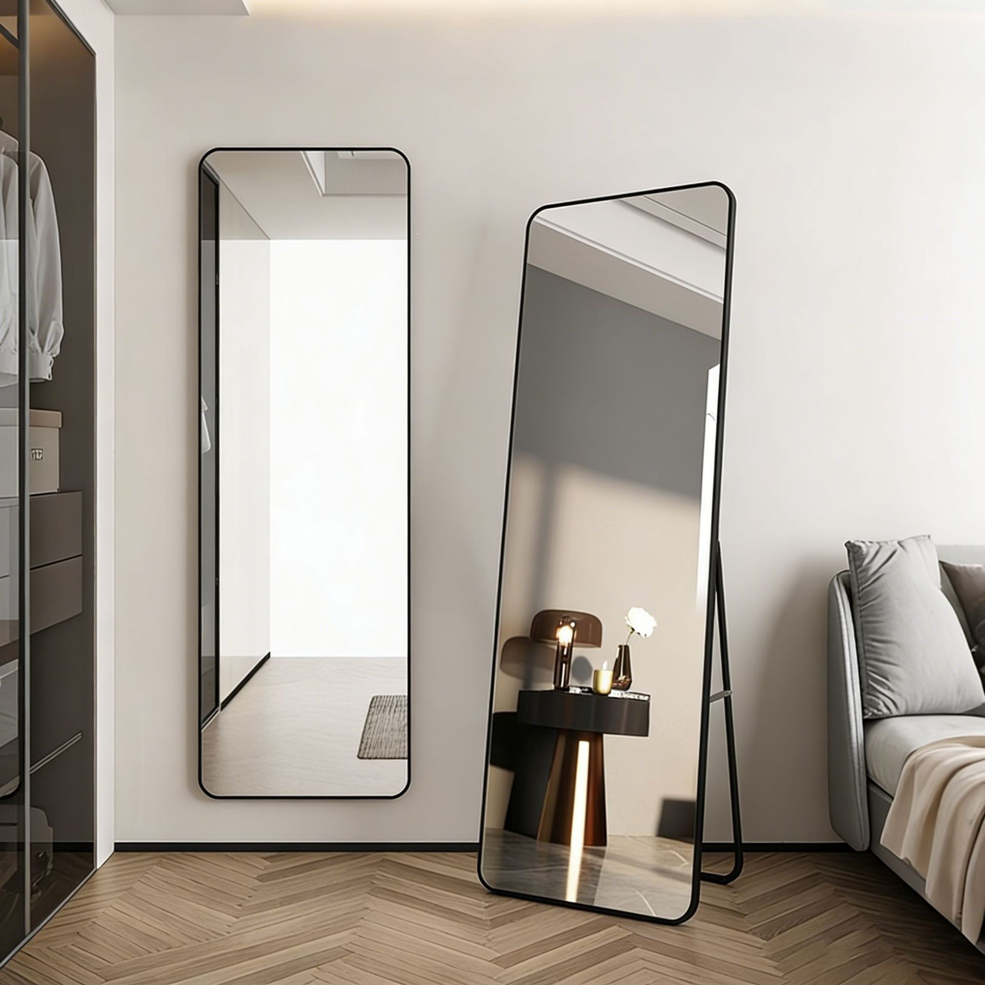 Full-Length Mirror, Floor-Standing Mirror for Home Use, Simple Wall-Mounted Mirror, Trendy Girls' Bedroom Makeup Mirror, Wall-Mounted Fitting Mirror