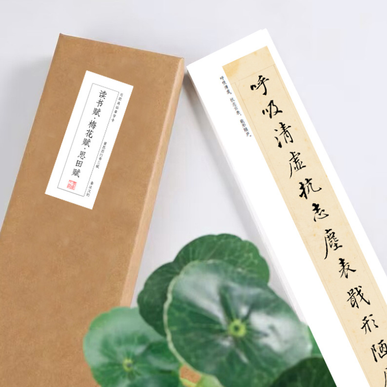 董其昌行楷书三赋读书赋思田赋梅花赋字帖绢布长卷近距离临摩字卡