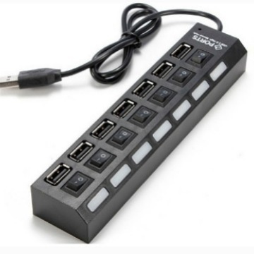 (2개) 7 포트 스위치 허브 USB HUB7-PORT HUB7-BIT 확장 스플리터 USBHUB 독립 스위치