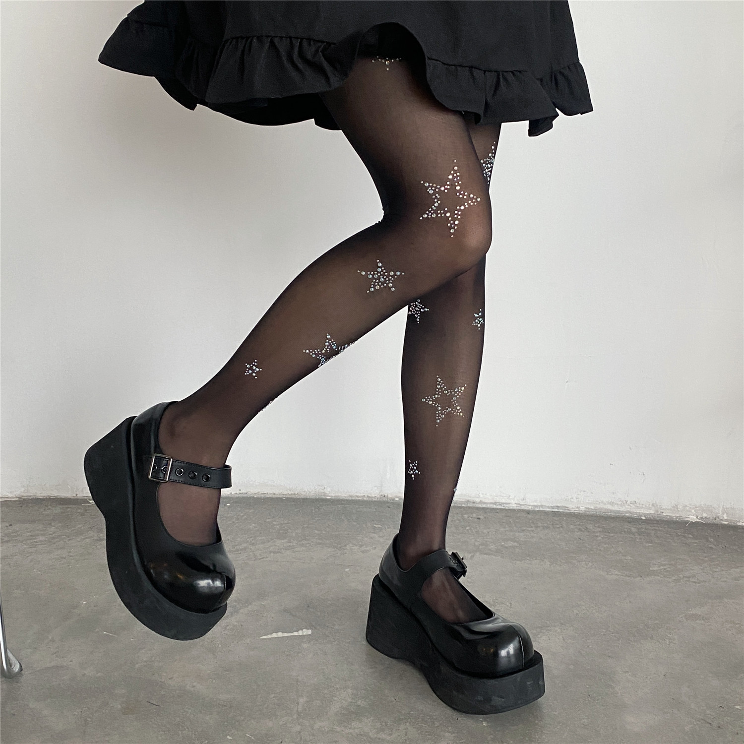 Star Breathable Diamond Stockings display picture 1