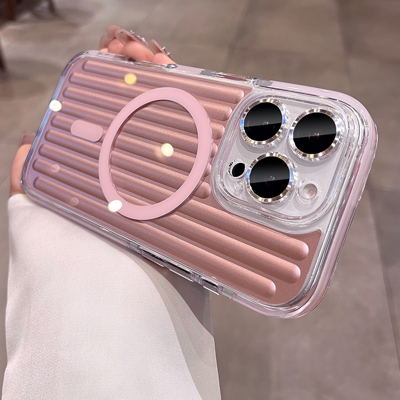 适用iPhone17promax瓦楞磁吸手机壳苹果16镜头膜全包保护套15少女|undefined