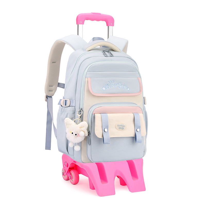 Pescado natural coreano bolso de tracción para estudiantes de secundaria, moda de gran capacidad para estudiantes de primaria de grado 3 - 6 bolso de tracción ligero