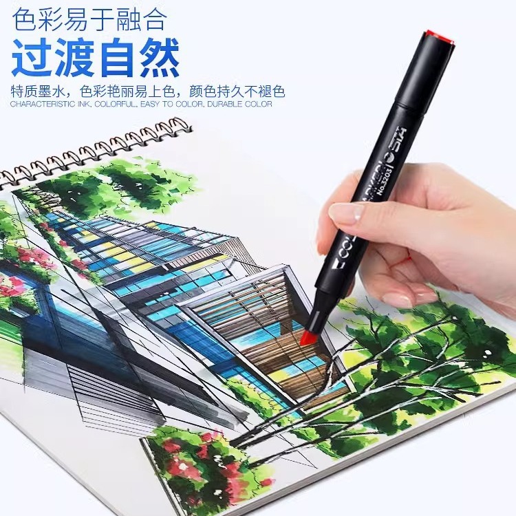 Sta marcador 3203 solo auto-seleccionado de cabeza dura de alcohol aceitoso marcador de doble cabeza venta única