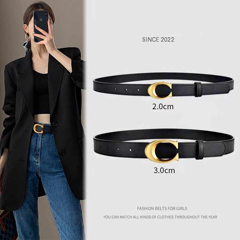 皮带女士时尚百搭真皮牛仔裤装饰腰带ins风黑色裤带简约韩国潮流
