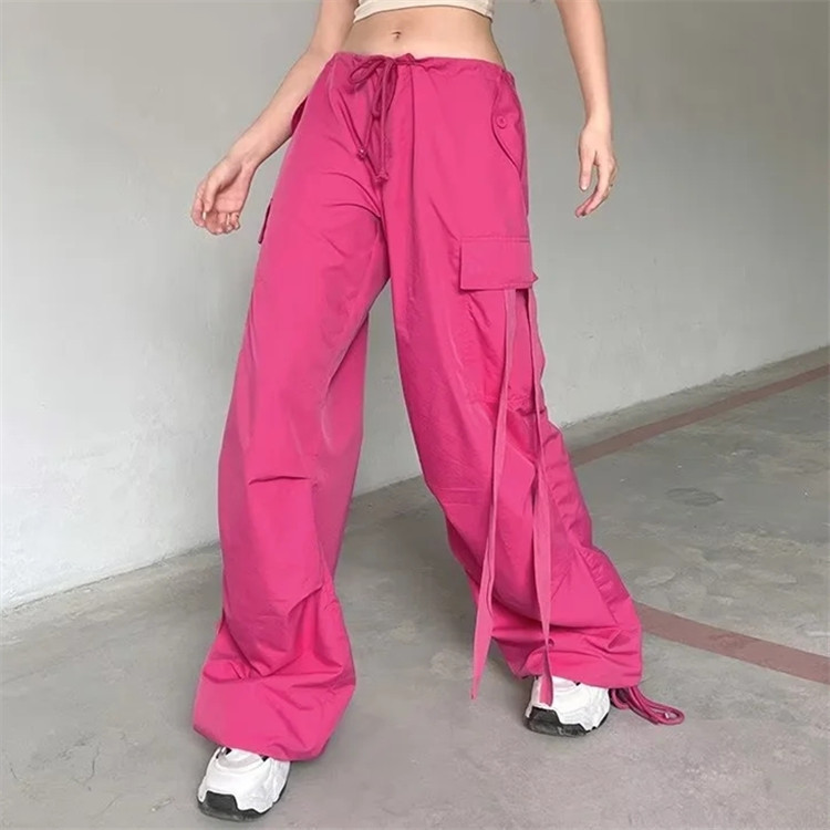 European and American style high waist ribbon design overalls for women 2023 spring new slimming ankle-tied casual pants dance pants