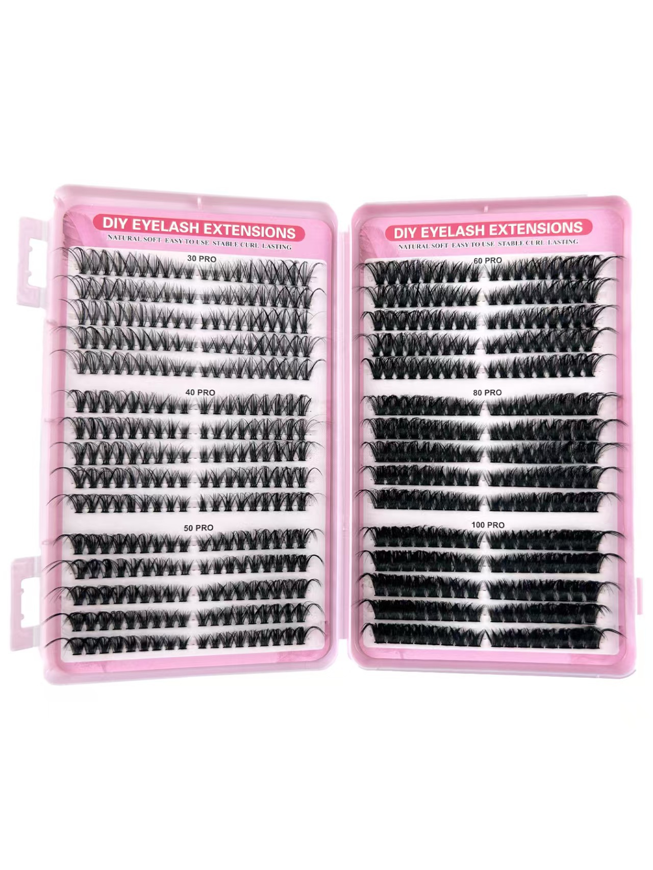Nuevo conjunto de pestañas falsas mezcladas que contienen herramientas de pinzas de pegamento, herramientas de maquillaje de belleza al por mayor.