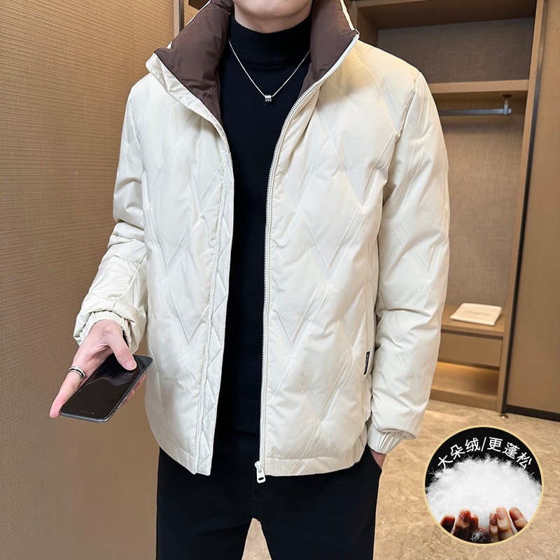 Comfortable and warm down jacket for teenagers and men, new style for winter 2026, fashionable and versatile casual stand-up collar coat