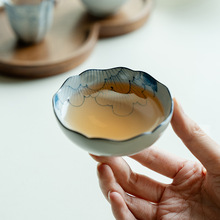 纯手绘芙蓉莲花杯主人杯陶瓷茶杯个人专用单哥茶杯子功夫茶具茶盏