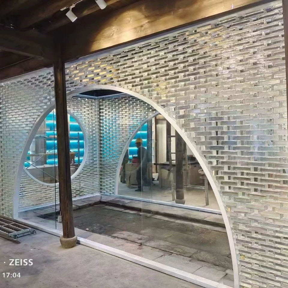 Прозрачный двусторонний ледяной зерно стеклянный кирпич спальня ванная комната вилла отель бар и другой Хрустальный Кирпич стеклянный кирпич оптом