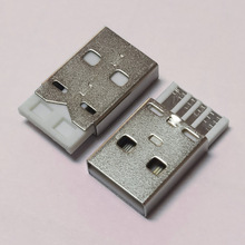 工廠批發大電流USB端子快充2.0 A公短體防開口USB AM過3A電流膠芯