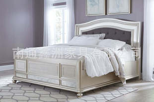American Style Solid Wooden Bed Light Luxury Modern Simple Homestay 1.8 m Double Master Bedroom Wedding Bed Home 1.5 m Single Bed