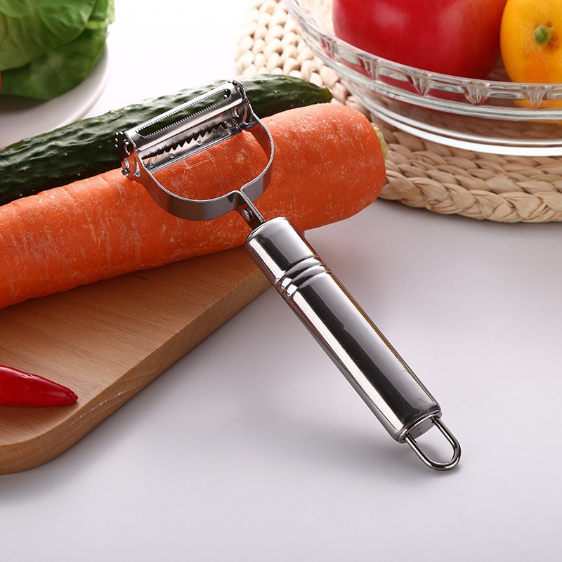 Fábrica al por mayor multifuncional Smiley cara de doble uso pelador hogar melón y fruta peeling cuchillo herramientas de cocina