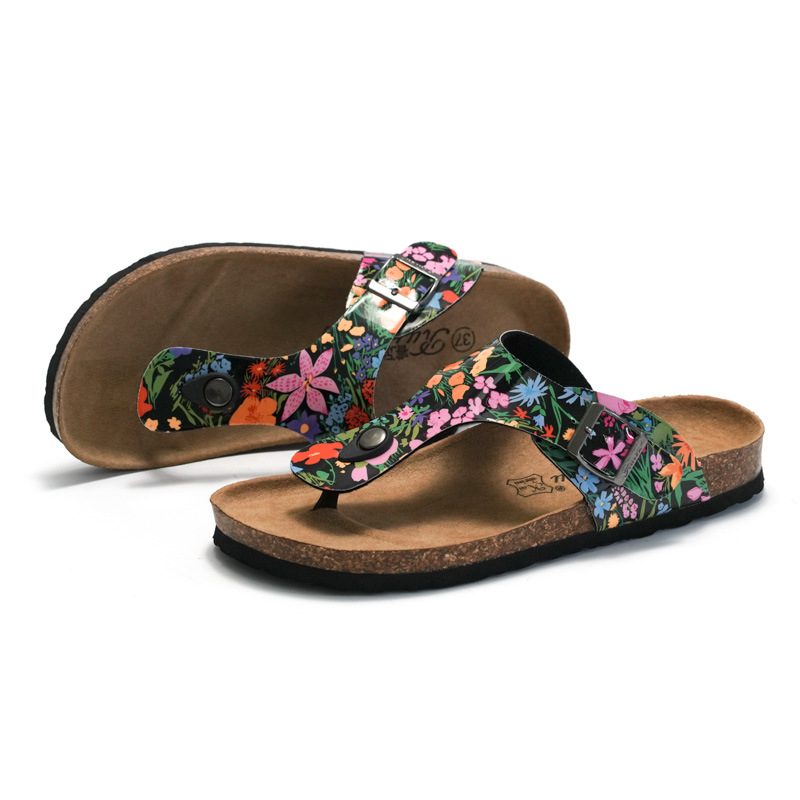 2025 Ruizu New Slippers Outdoor Women's Beach Student Water Cork Shoes Flower Flip Flops_voghion.com